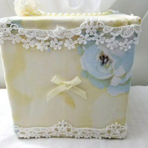Shabby Chic Style Tissue Cover Boxyellow